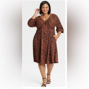 Ava & Viv Dolman 3/4 Sleeve Empire Waist dress